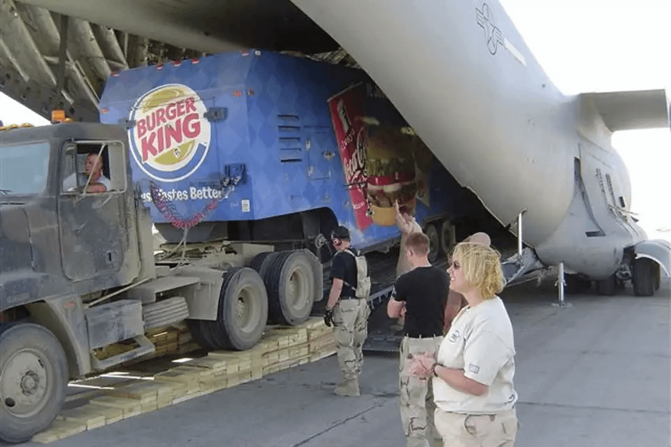 The time when the U.S. Air Force used a C-17 Globemaster III to transport and set up a fully operational Burger King at Bagram Airbase, Afghanistan, for soldiers