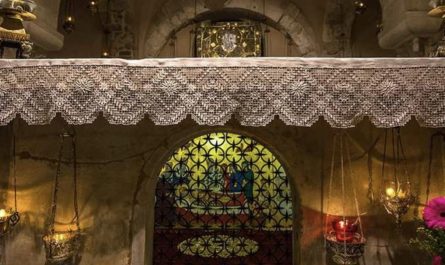 The tomb of Saint Nicholas, whose reputation helped inspire the figure of Santa Claus. A liquid leaks from his bones and is extracted every year before being diluted and sold to believers. The liquid is known as the ‘manna of Saint Nicholas’.