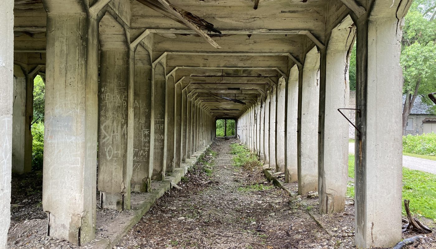 The view down this rail tunnel at an abandoned quarry