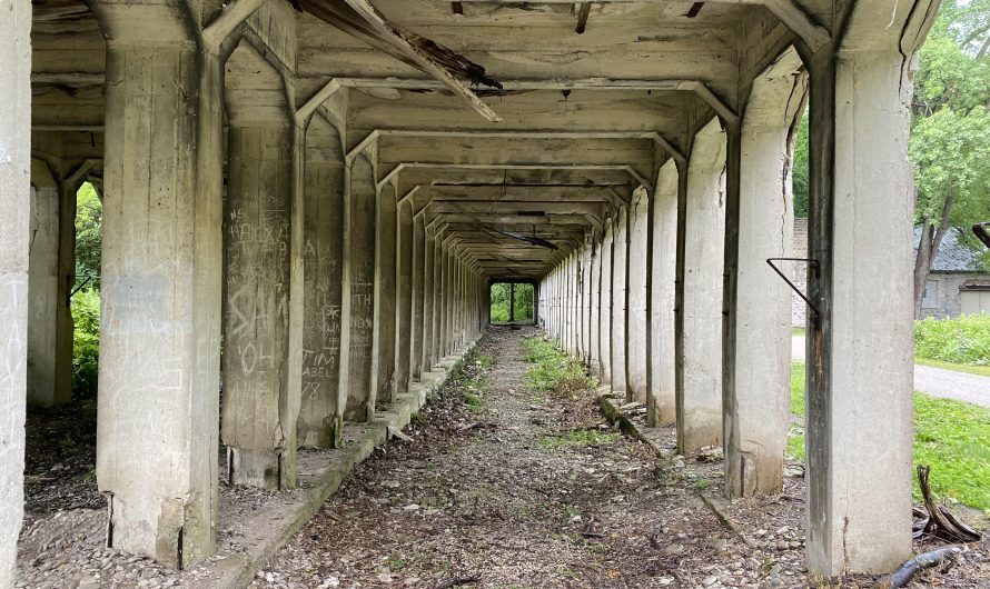 The view down this rail tunnel at an abandoned quarry
