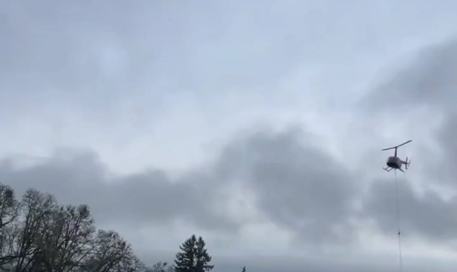 The way this copter delivers the Christmas tree to the truck