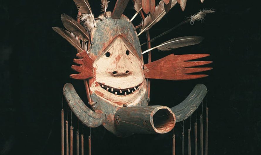 These are Yupʼik masks. Hauntingly beautiful ceremonial handcrafted masks worn by the indigenous Yupʼik people of Alaska.