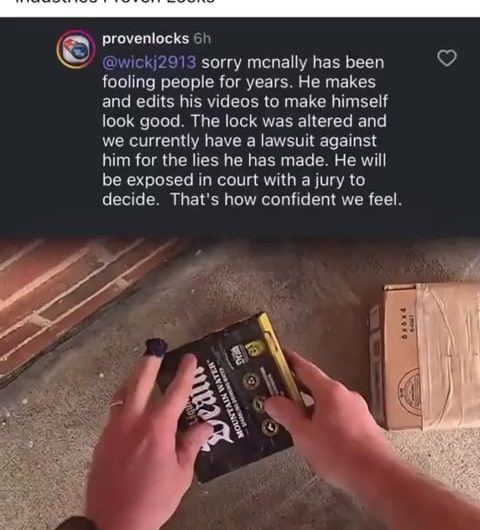 This guy made a video bypassing a lock, the company responds by suing him, saying he’s tampering with them. So he orders a new one and bypasses it right out of the box