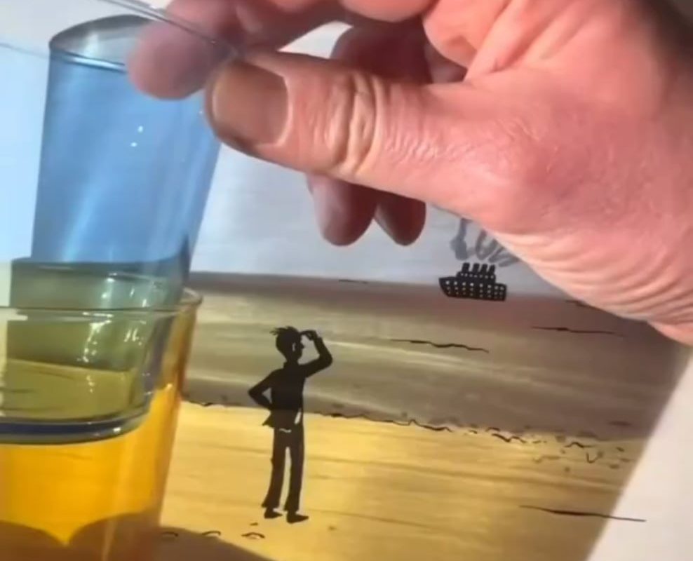 This is 'Shadow art' by Vincent Bal. A genius blend of drawing and shadow play