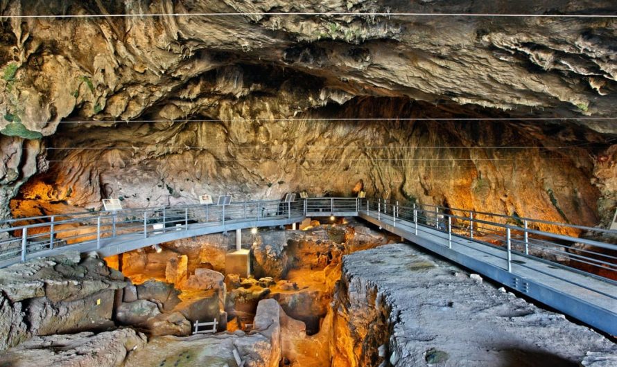 This is Theopatra cave, where it houses what is considered to be the oldest man-made structure known to man, a 23,000-year-old stone wall to shield the inhabitants from the last Ice age winds.