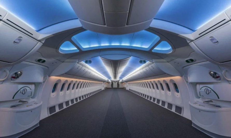 This is how a brand new Boeing 787 looks like before seats are installed