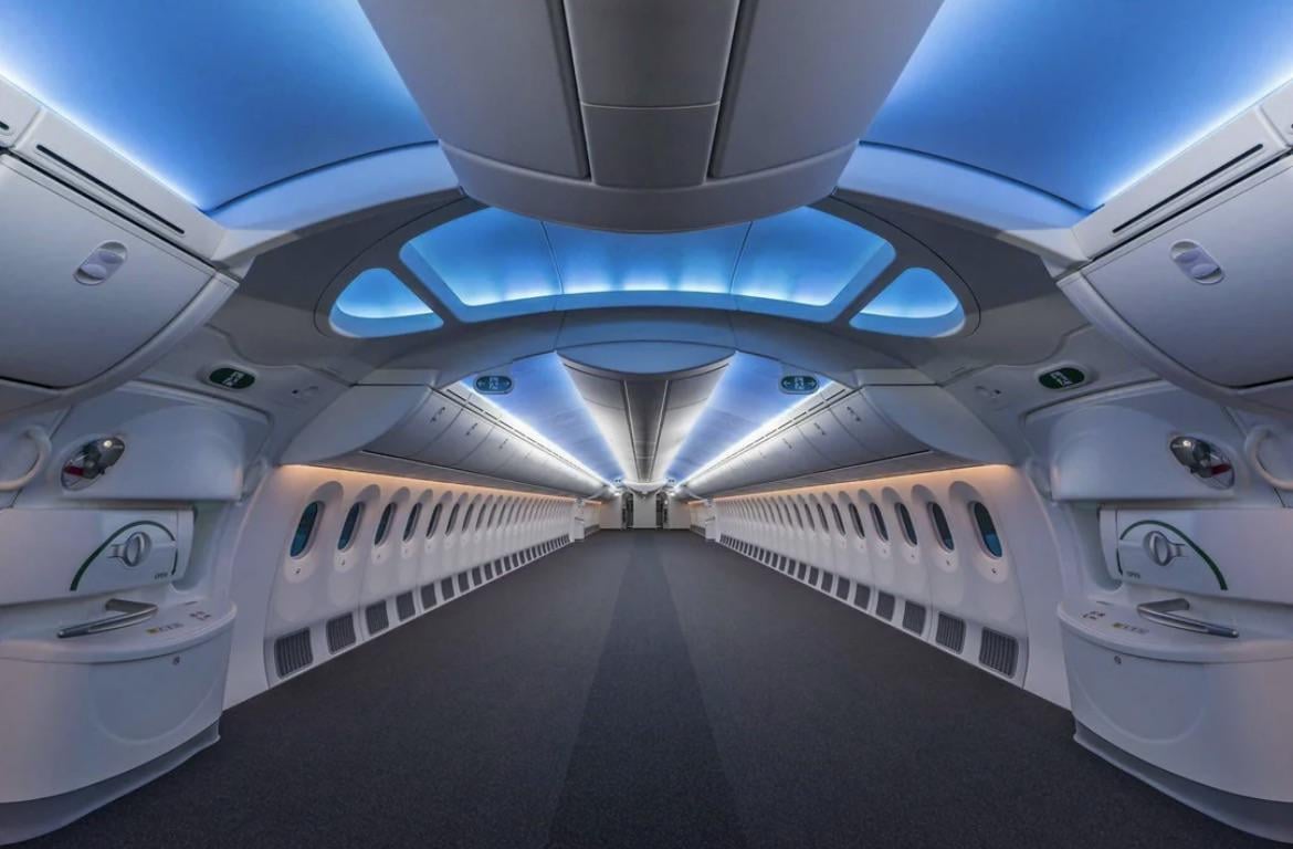This is how a brand new Boeing 787 looks like before seats are installed