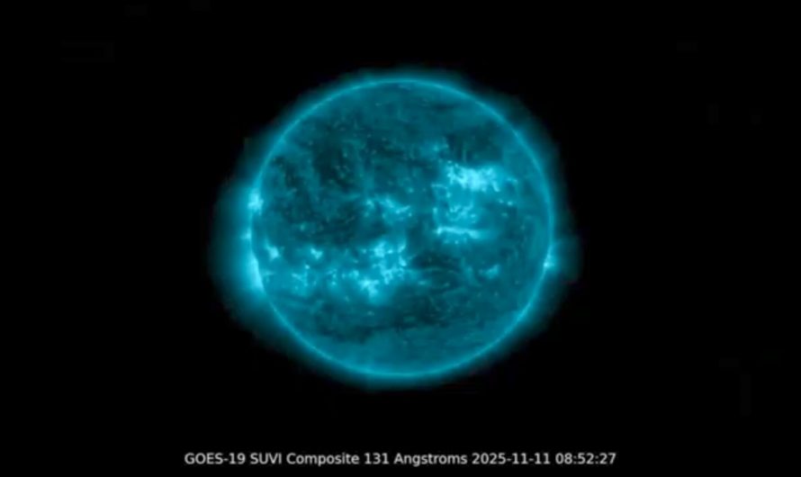 This is the X5.1 solar flare (strongest of 2025) that erupted yesterday. The resulting G4 geomagnetic storm is hitting Earth right now, causing auroras as far south as Alabama.