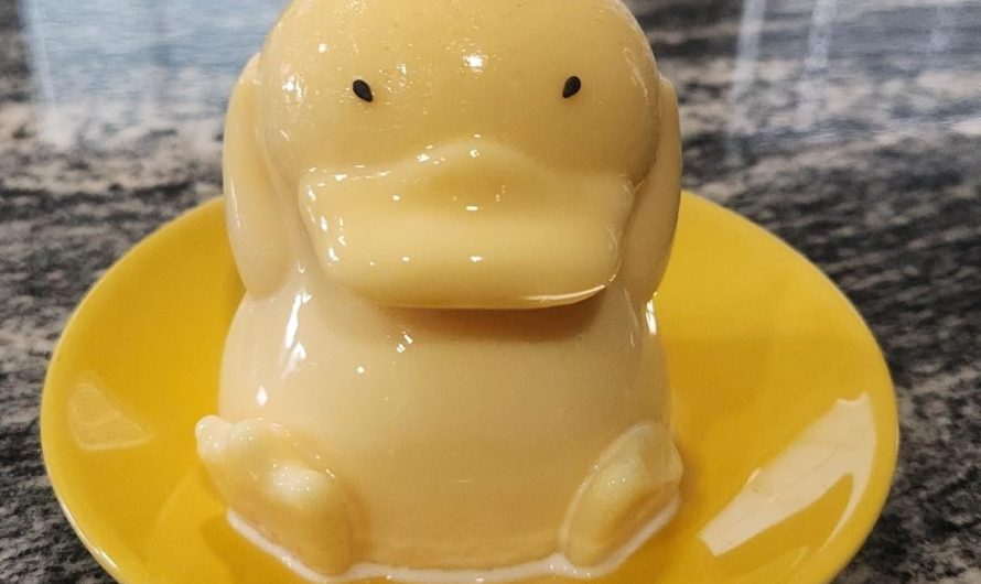 This mango pudding Psyduck dessert