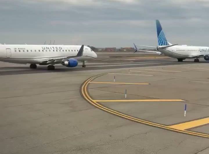This massive Queue of planes at Newark airport yesterday