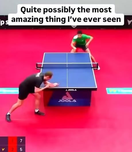 This table tennis rally is absolutely insane