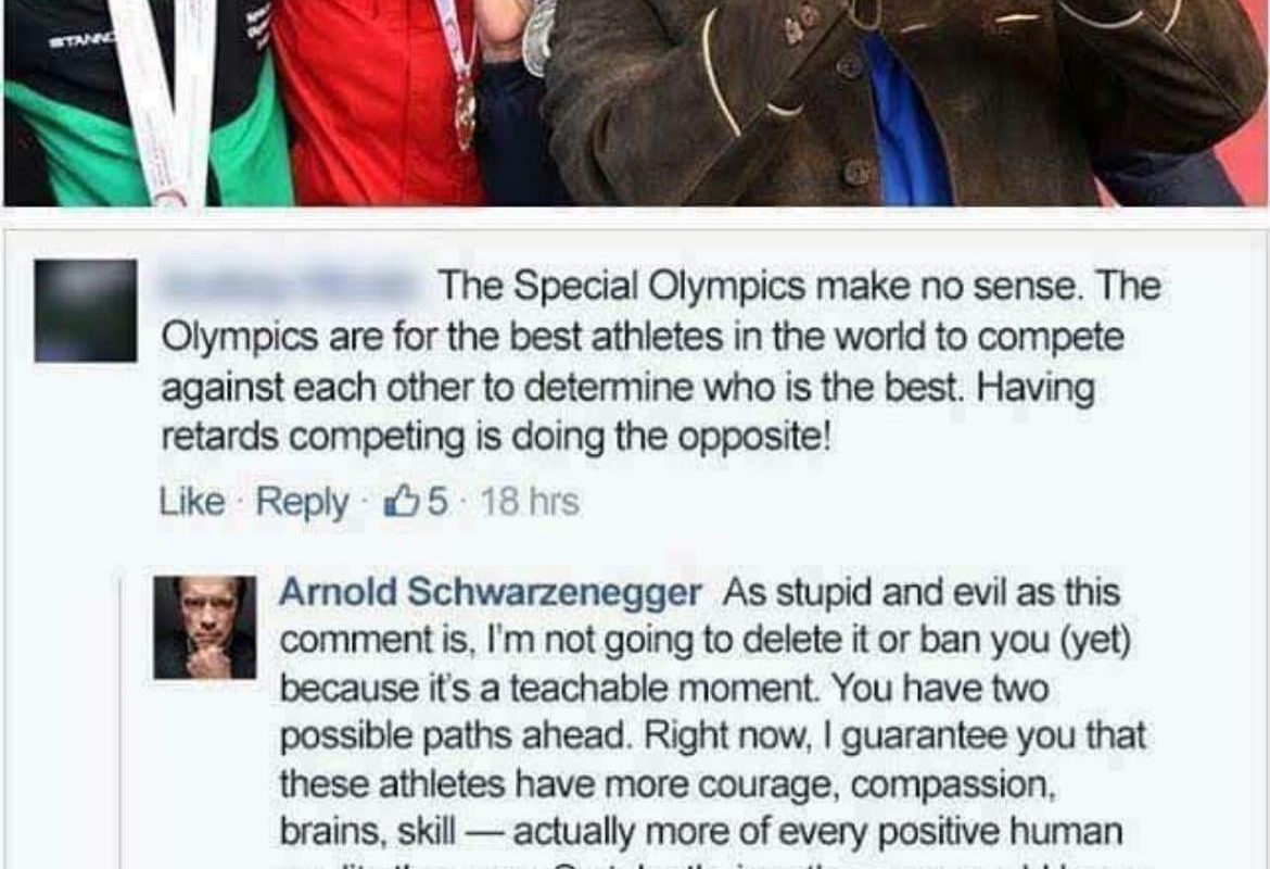 Throw back to when Arnold Schwarzenegger stood against a random internet jerk