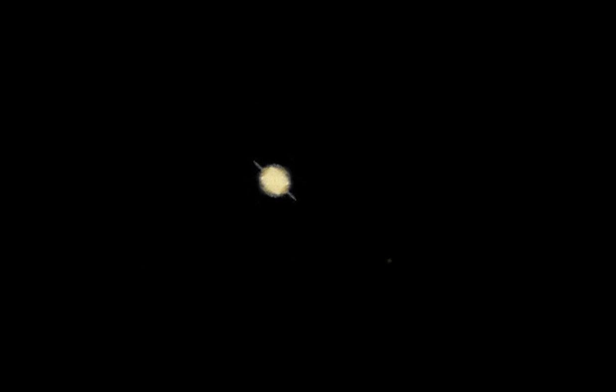 Tonight's Capture Of Saturn & Its Moon Titan!