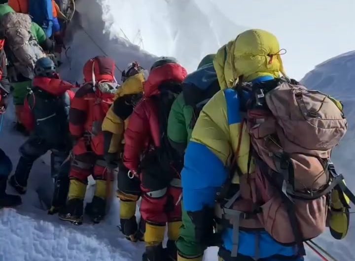 Traffic jam at Mt. Everest