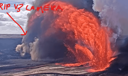 USGS Kilauea V3 Camera hit by falling tephra a few minutes ago, knocked off line, and probably melted. Kilauea Volcano on the Big Island of Hawai'i has been erupting since last Christmas and this is Episode 38.