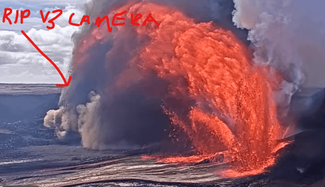 USGS Kilauea V3 Camera hit by falling tephra a few minutes ago, knocked off line, and probably melted. Kilauea Volcano on the Big Island of Hawai'i has been erupting since last Christmas and this is Episode 38.
