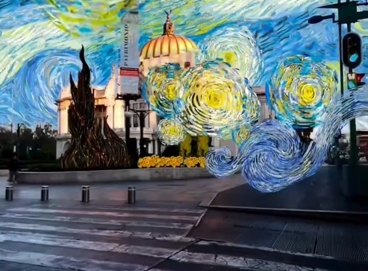 Van Gogh’s artwork blended with today