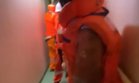 Video footage from russian oil tanker ship's crew "shadow fleet" hit by Ukraine sea drone