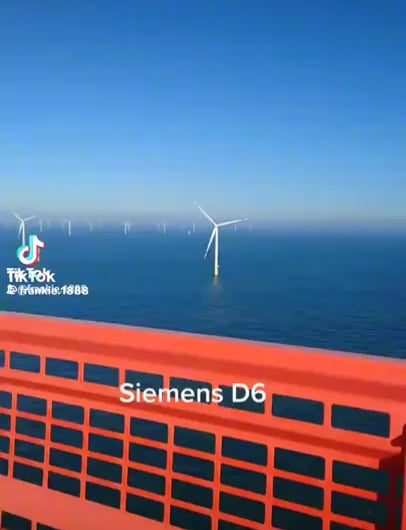 What the inside of a wind turbine in the ocean looks like