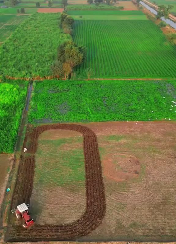 plowing land with agricultural machinery