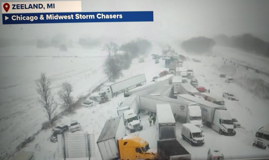 100 Car and Truck Pileup in Michigan