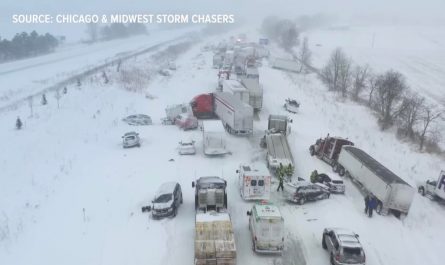 100+ cars involved in massive West Michigan winter pileup (News Story w/ drone footage in comments)