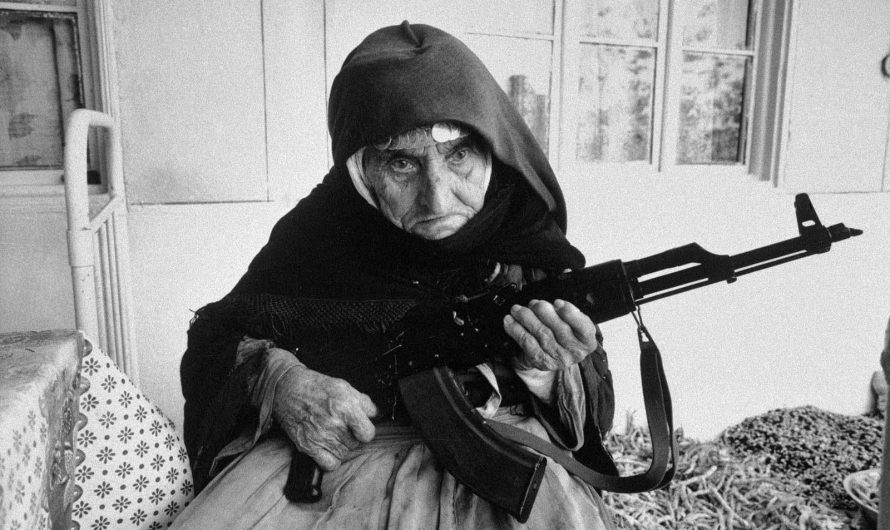 A 106-Year Old Armenian Woman Protecting Her Home with an AKM, 1990