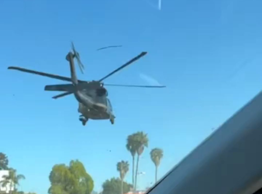 A Border Patrol helicopter made an emergency landing on a busy street in La Mesa after a USBP K9 was bitten by a rattlesnake and needed to be rushed to an emergency veterinary clinic. The dog is currently making a strong recovery.
