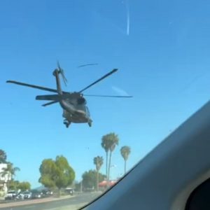 A Border Patrol helicopter made an emergency landing on a busy street in La Mesa after a USBP K9 was bitten by a rattlesnake and needed to be rushed to an emergency veterinary clinic. The dog is currently making a strong recovery.