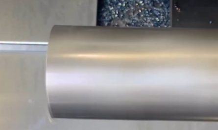 A CNC lathe machine doing it's job