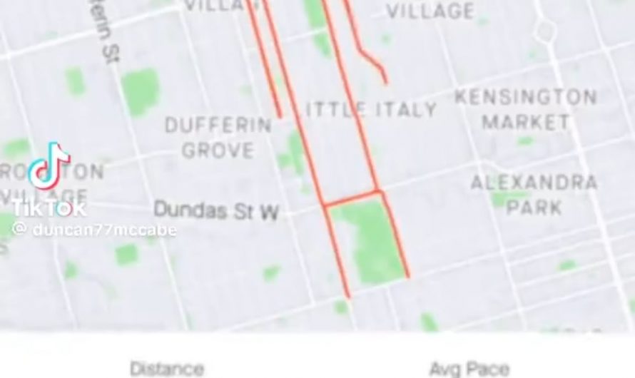 A Toronto man ran 1,105 kilometers (687 miles) over a year, carefully planning his routes to form the shape of a dancing figure.