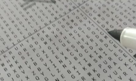 A portrait created using the words that describe someone I love, solving a word search