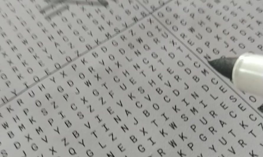 A portrait created using the words that describe someone I love, solving a word search