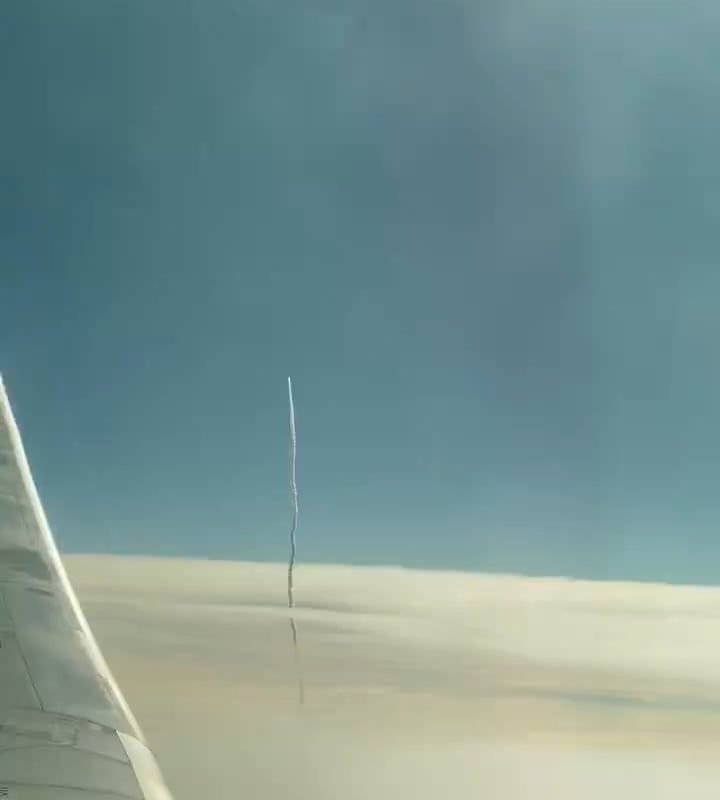 A rocket launch from a commercial plane