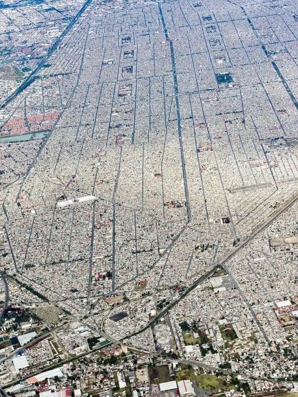Aerial view of Mexico City (pop: 22 mil)