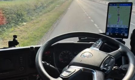 After a long day of driving a truck