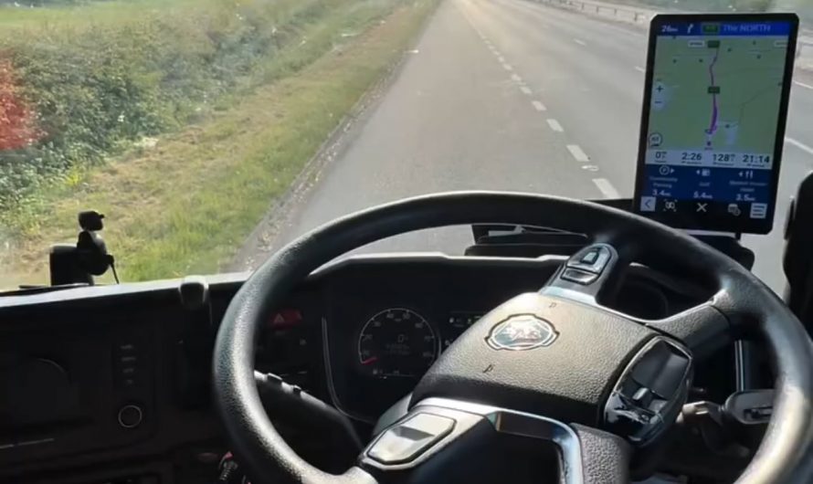 After a long day of driving a truck