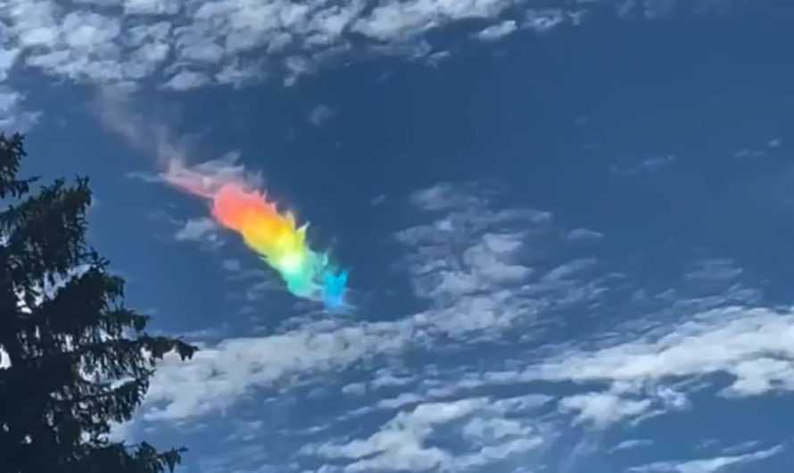 An extremely rare cloud phenomenon known as Fire Rainbows.