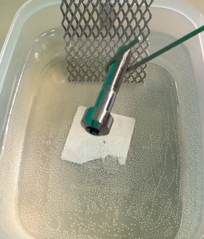 Anodizing titanium bolt