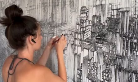Artist Margritt uses thread to perfect her piece that's taken more than 3 years to complete