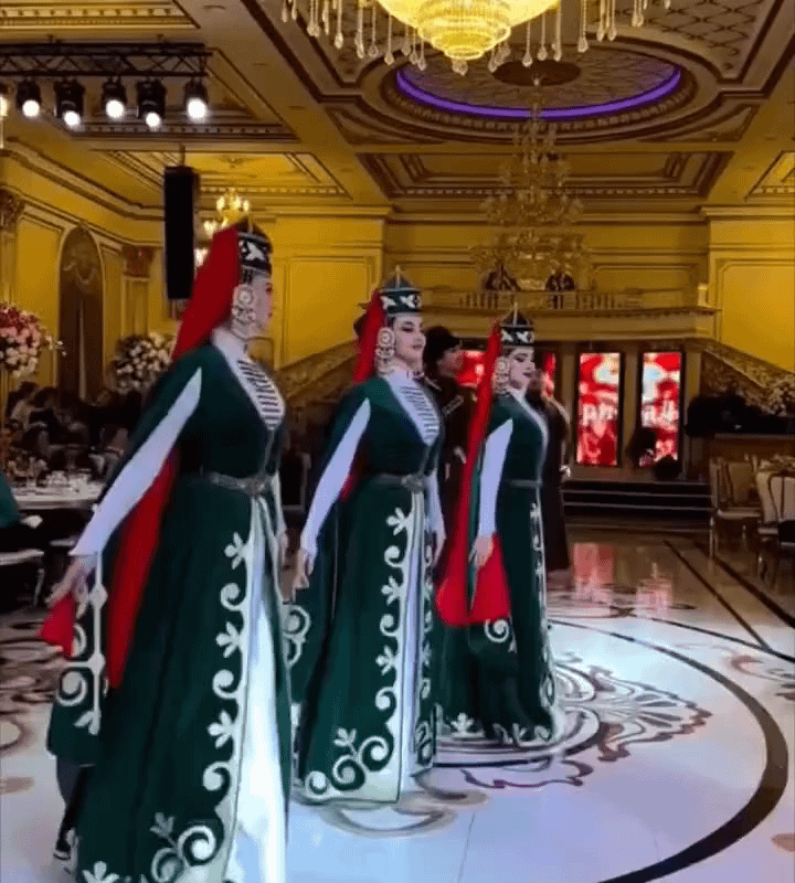 Beautiful performance of Caucasian dance ensemble