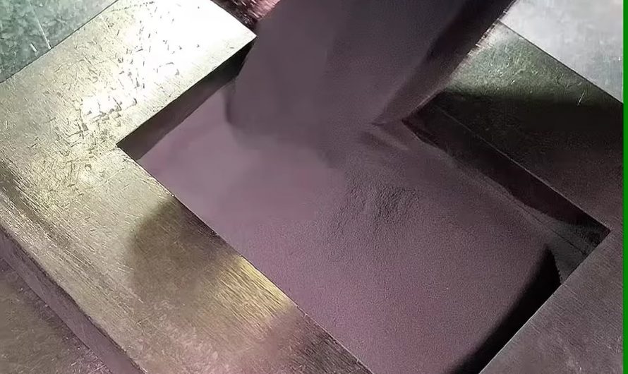 By ‘gently’ pressing with a 70-ton press, The powder then turns into cemented carbide plates