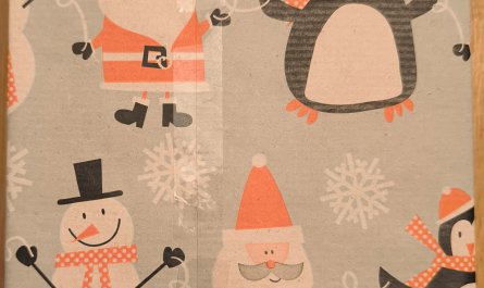 Christmas wrapping paper lines up perfectly