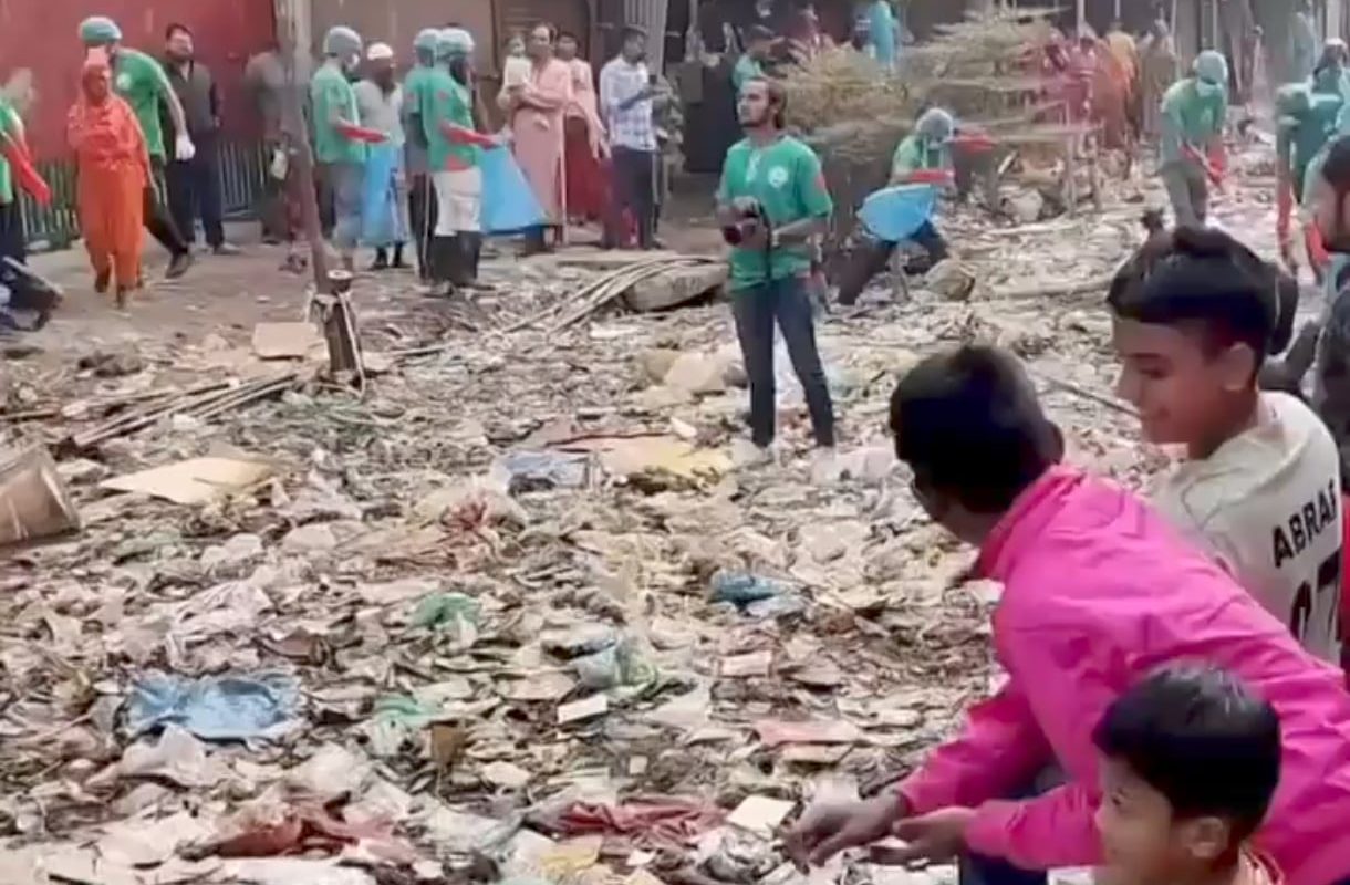 Cleaning of a river in Bangladesh