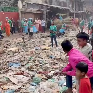 Cleaning of a river in Bangladesh