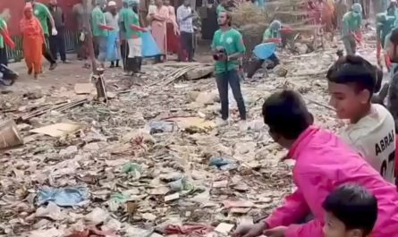 Cleaning of a river in Bangladesh
