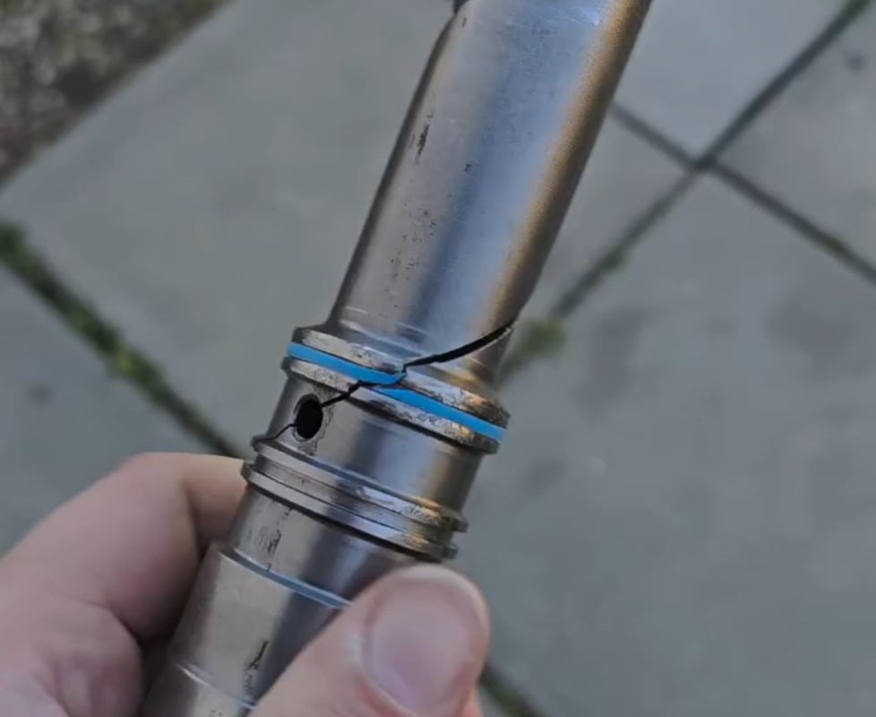 Cool crack in a steel shaft