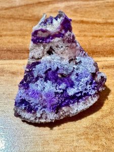 Crystals grow on mushroom when left to dry once I treated it with lye