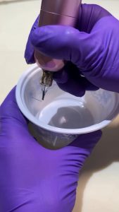 Demo of a digital tattoo pen at different frequencies.