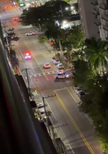 Dramatic footage shows the moment a stolen Ferrari crashed into a power line, causing a massive electrical explosion after a high speed police chase